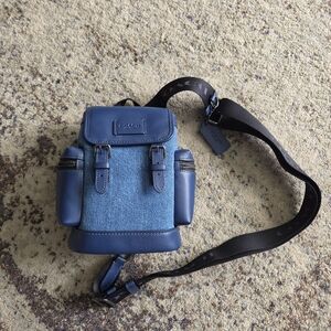Coach Sprint Sling Denim and Leather Crossbody Blue Bag